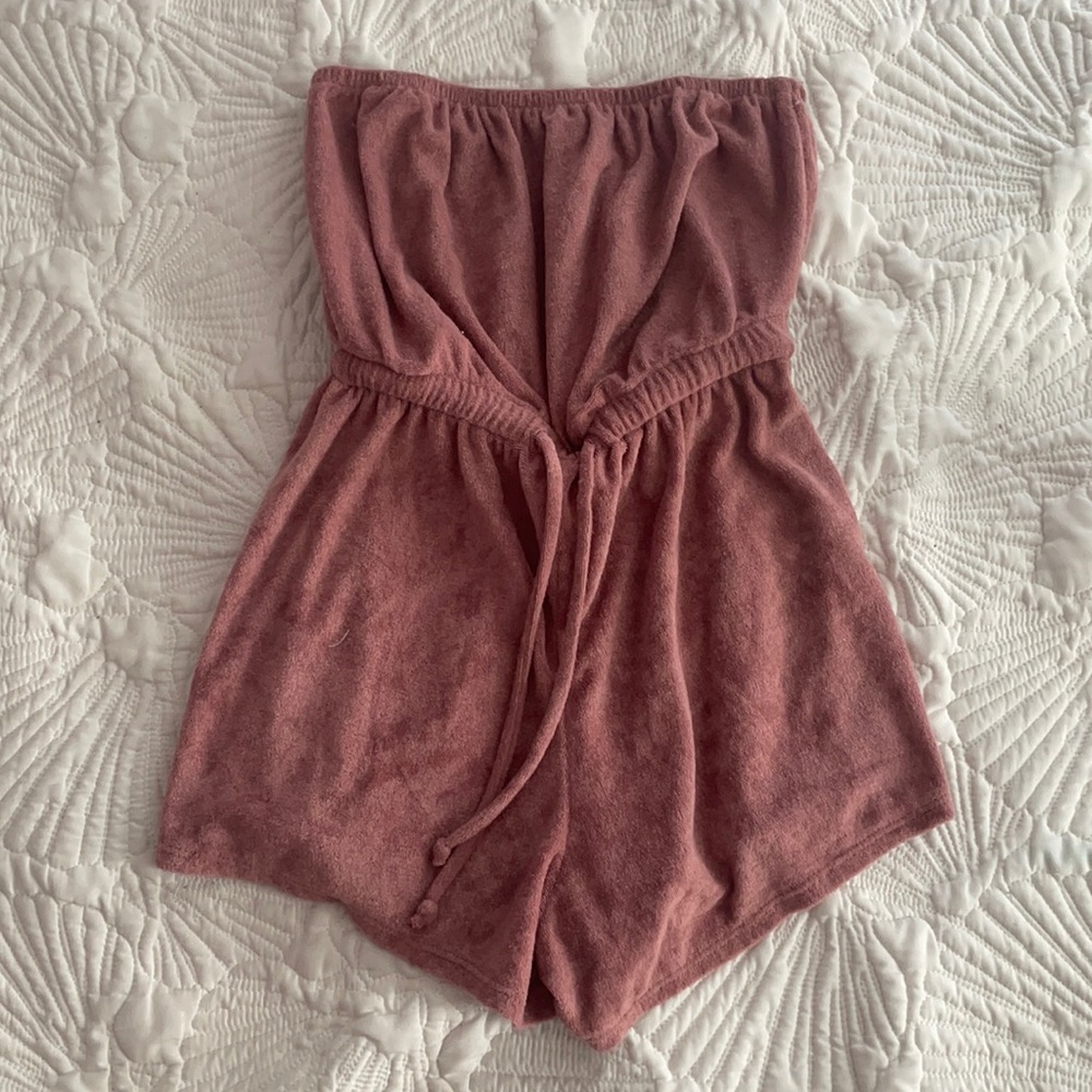 terrycloth beach coverup romper